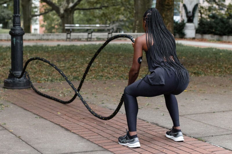 woman working out outside